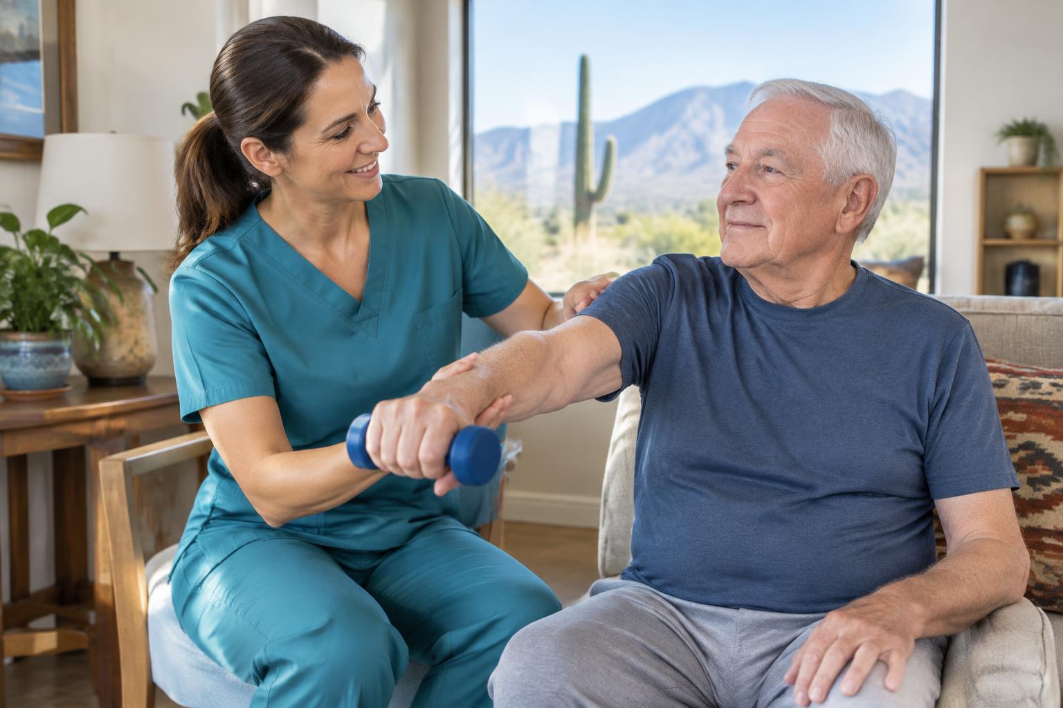 A nurse providing skilled care at home
